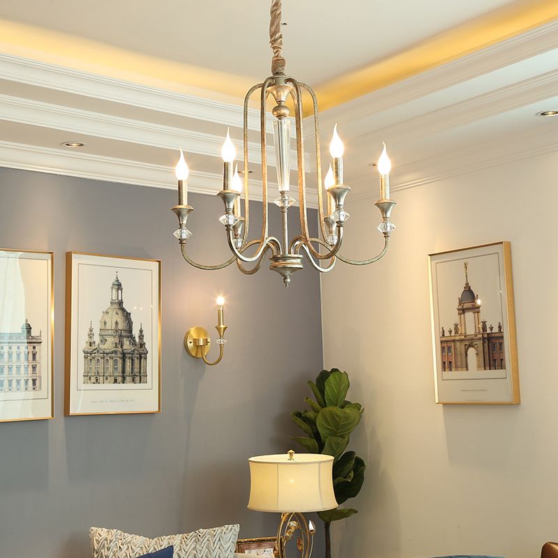 Lampada candele in stile coloniale Lumo Lampada a sospensione del soffitto metallico per soggiorno