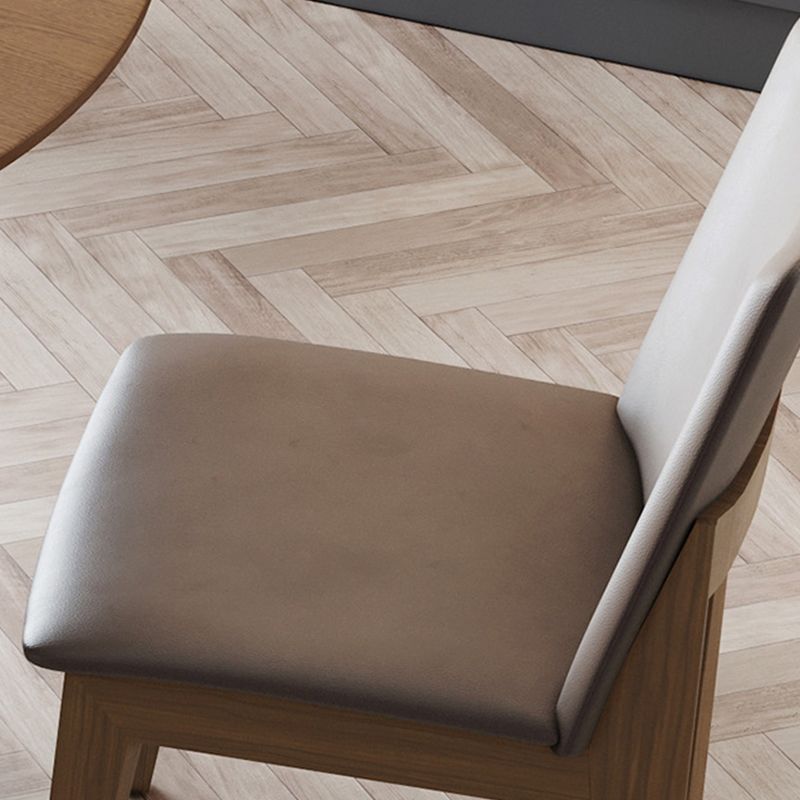 Wood Kitchen Dining Armless Chair Contemporary Solid Back Dining Chair