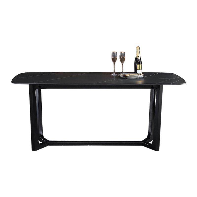 Industrial Rectangle Furniture Trestle Base Dining Site Table for Dining Room