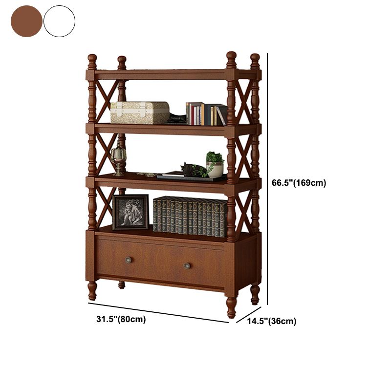 Nordic Wooden Open Back Bookshelf Etagere Bookshelf with Drawers