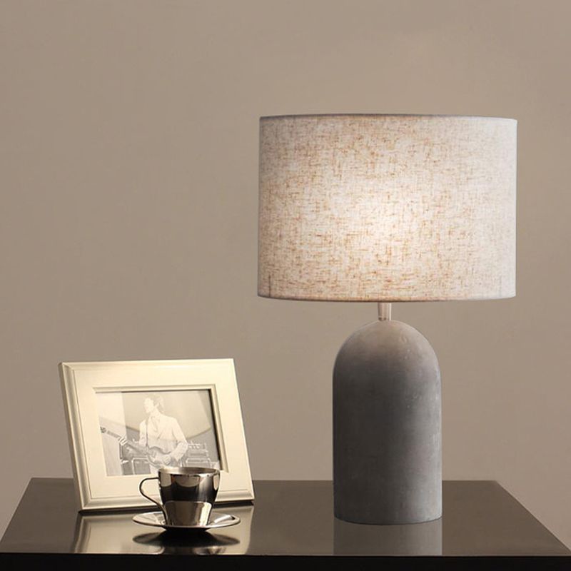 Capsule de demi-capsule Éclairage de nuit moderne simple de nuit gris simple avec tissu de tambour