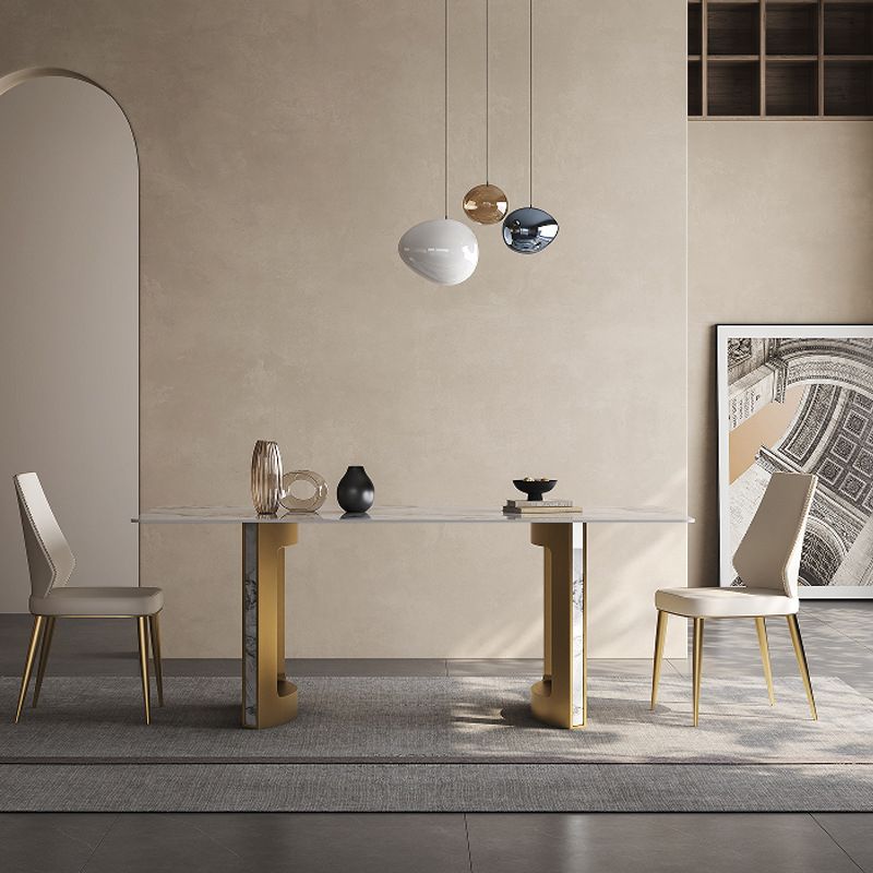 Glam Style Sintered Stone Dining Set Rectangle 1/2/3/5/7 Pieces Dining Set