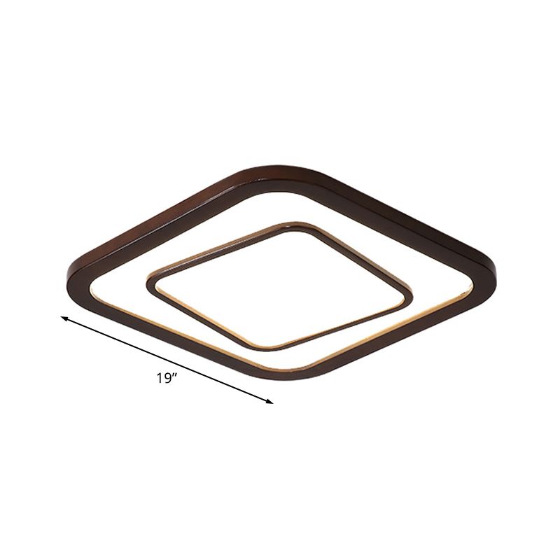 Cébullition de la place Éclairage de la lumière du bois foncé à bois foncé Mount Ceiling Fixture in White / Warm / Natural Light