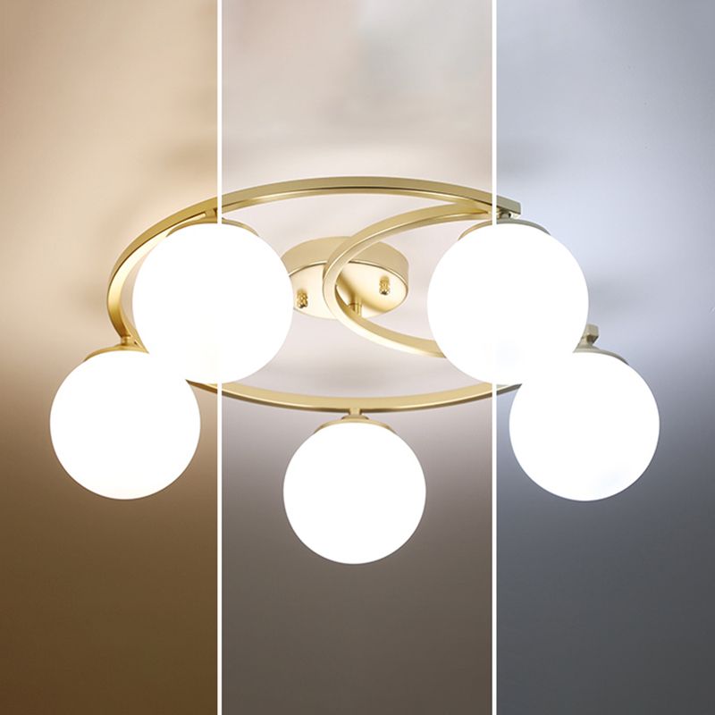 Modern Simple Ceiling Light Ball Shape Iron Ceiling Lamp for Bedroom