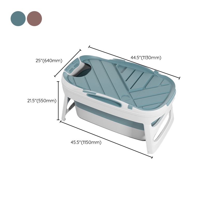 Plastic Rectangular Bath Tub Foldable Soaking Tub with Internal Drain