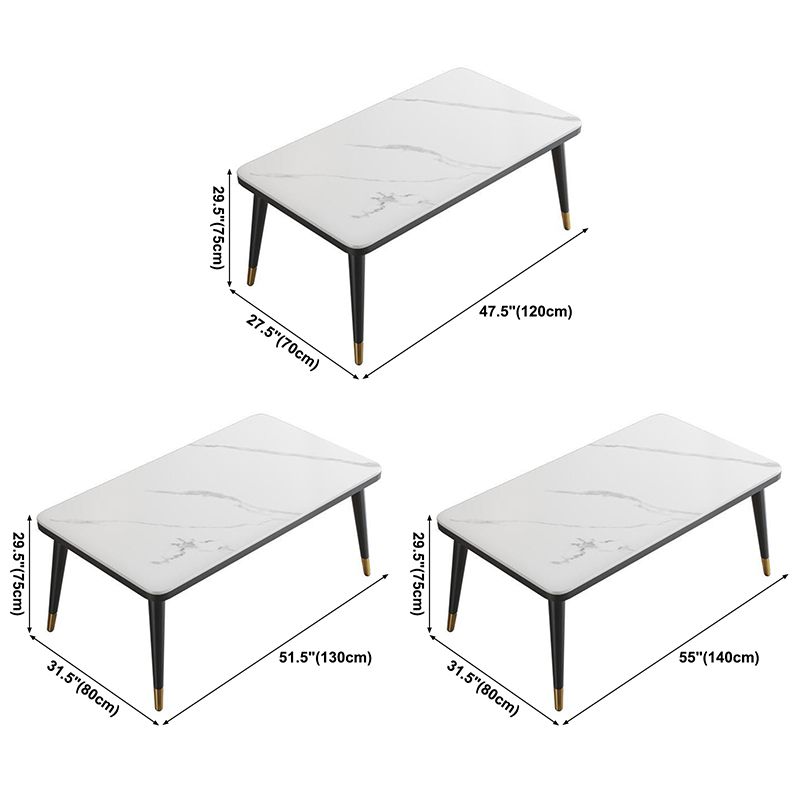 Sintered Stone Modern Dining Table Rectangle Table with 4 Legs for Home Use