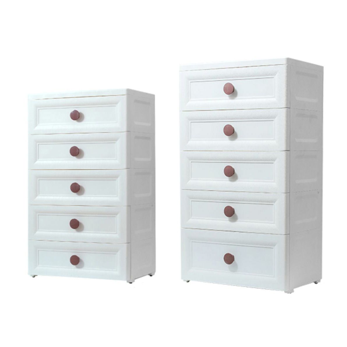 Plastic 5-drawer Storage Cabinet Modern Wardrobe Armoire with Legs
