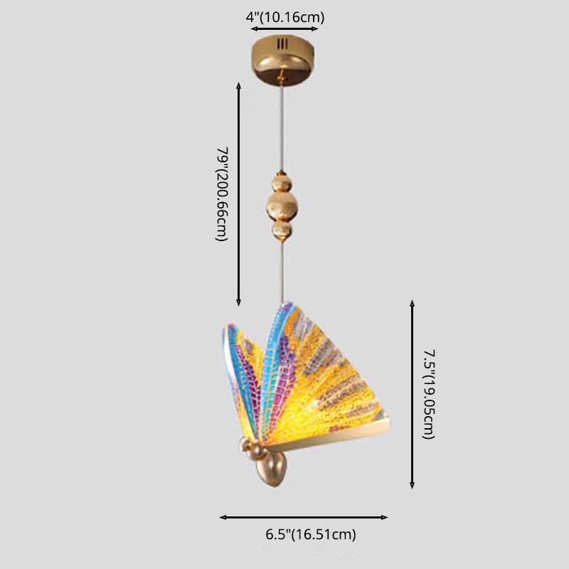 Colorido lámpara de arte de arte de mariposa colgante de mariposa