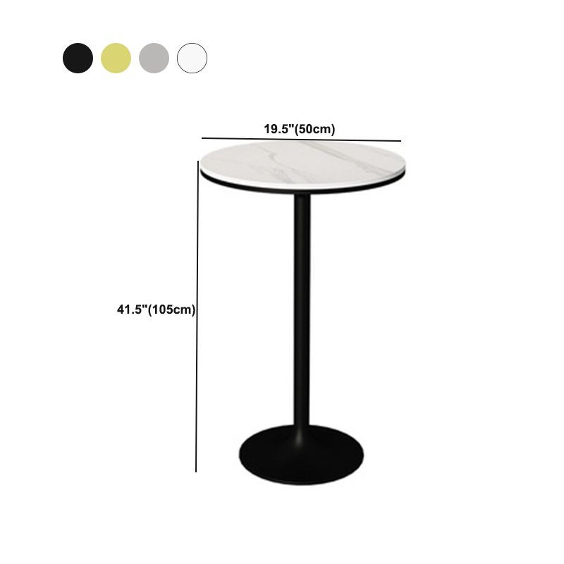 Glam Style Round Bar Table 41.34"H Stone Top Bar Dining Table