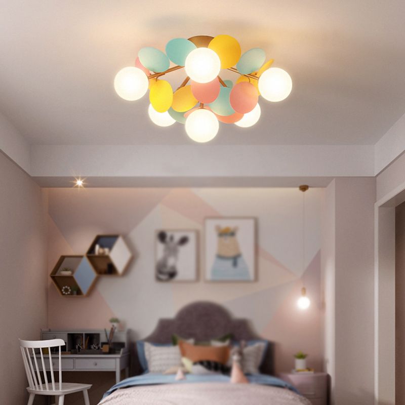 Lámpara de techo de techo de forma esférica de estilo moderno iluminación de techo múltiple de luz para dormitorio