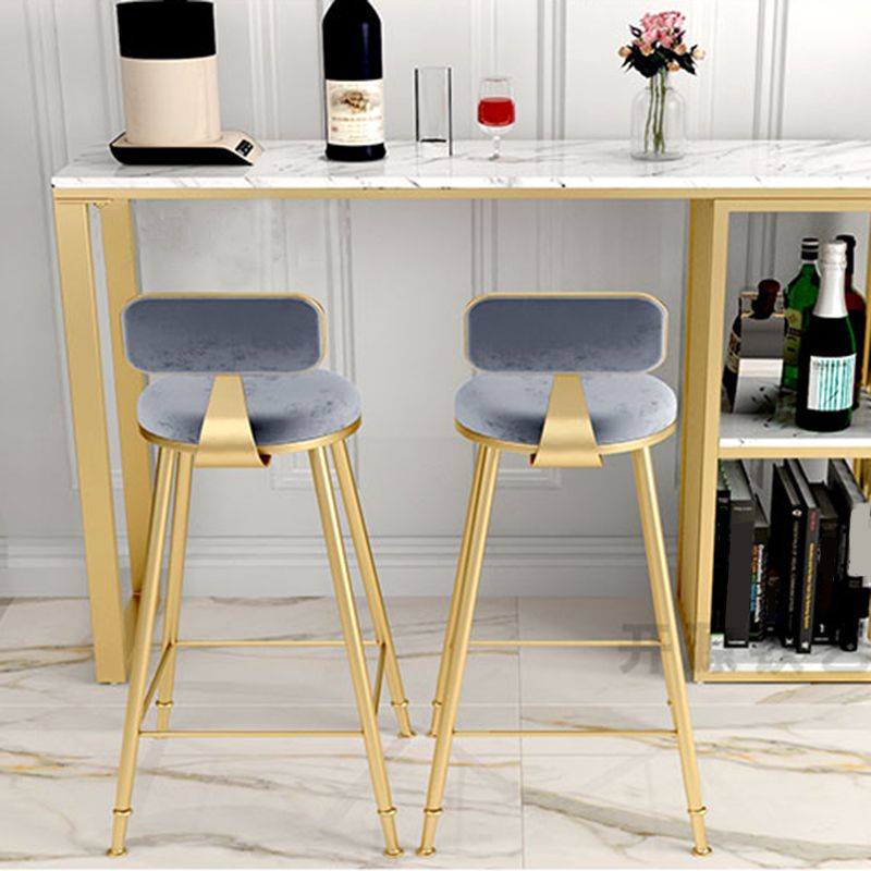 Taburete de bar de estilo escandinavo con patas de metal, asiento redondo, silla para mostrador para cocina