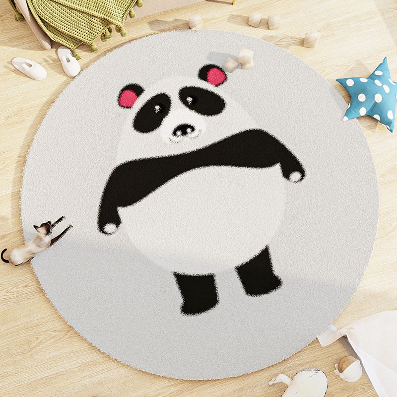 Lambswool Kids Area Carpet Stain Resistant Round Carpet Animal Print Modern Rug