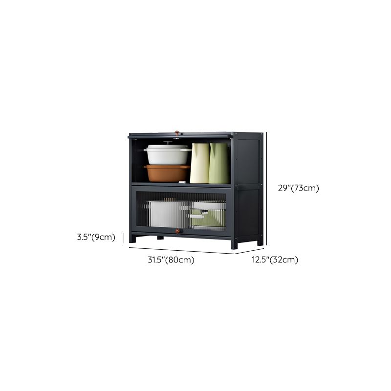 Gray Bamboo Kitchen Server Modern Dining Server for Living Room