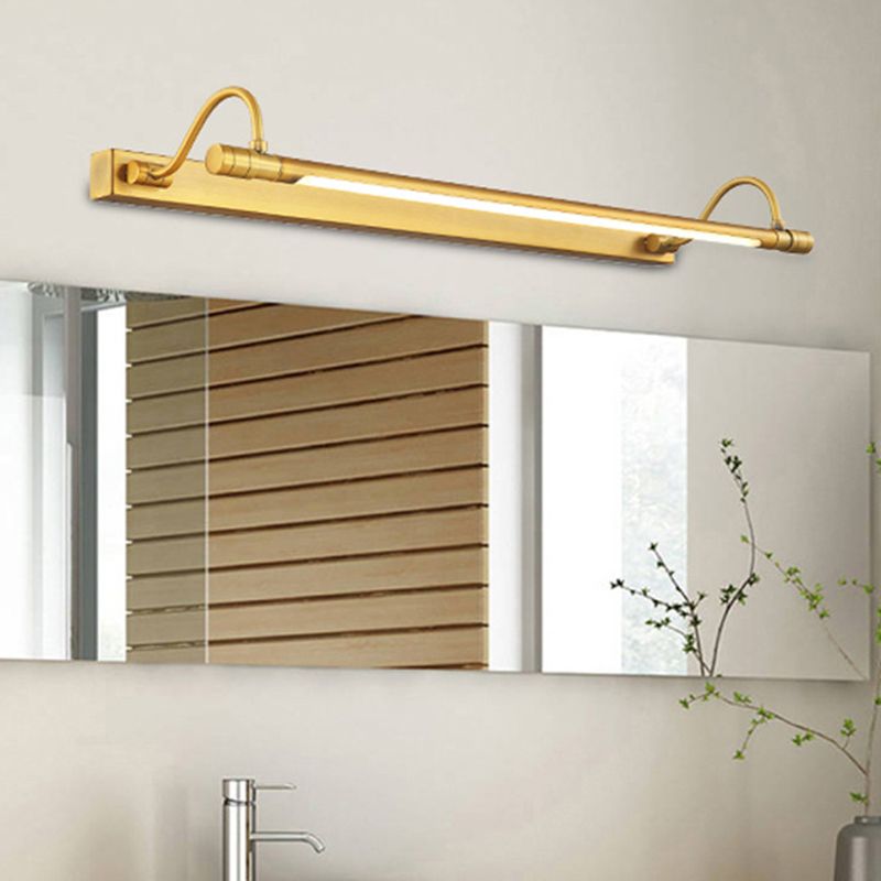 Testa regolabile Light LED lineare Luce moderna Minimalismo Brass Vanity Luce neutra per mobile da bagno
