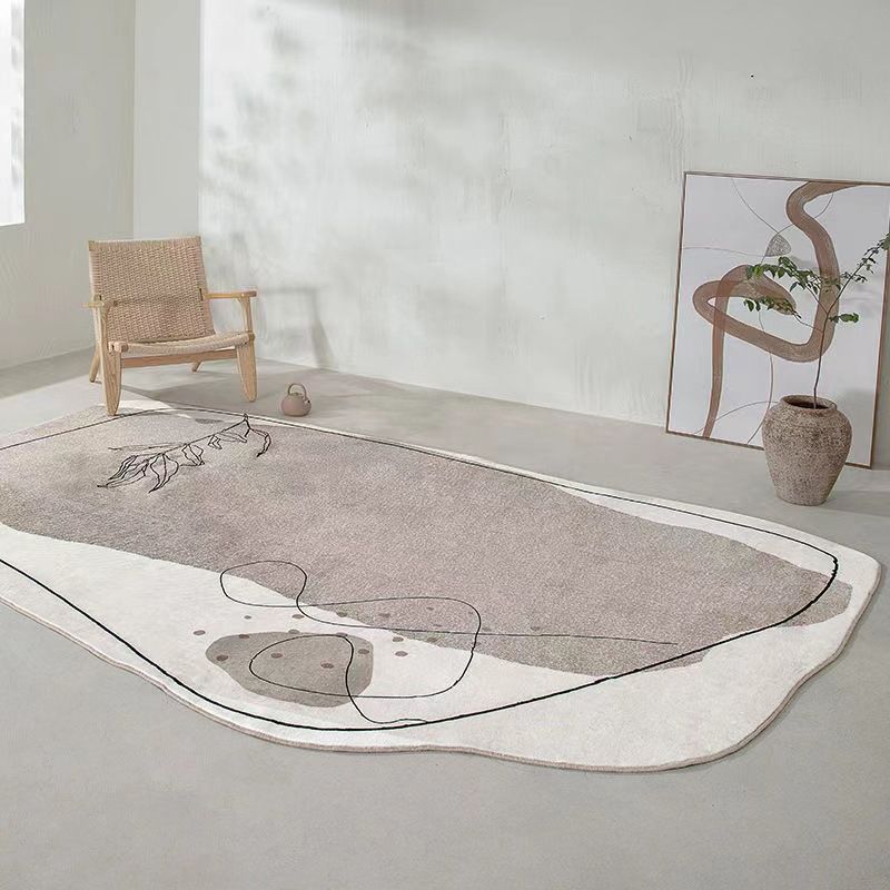 Funky News Shape Area Rapier Contrast Pannel Pannet Carpet Polyester Tache résistant aux taches pour le salon