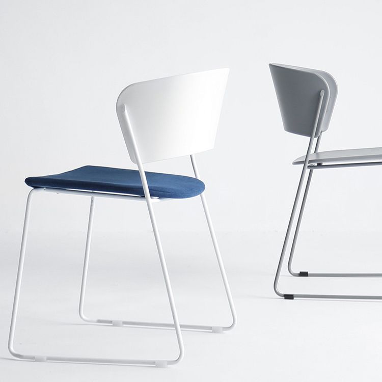 Matte Finish Industrial Dining Side Chair Open Back Plastic Dining Chair