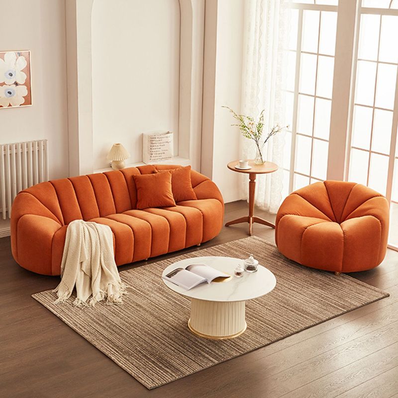 Scandinavian Biscuit Back Sofa 3-Seater Sloped Arm Settee - 82.7" Wide