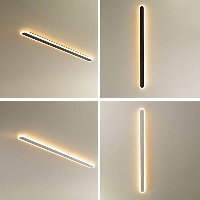 Iluminación de pared de forma lineal de metal Luz de luz de pared de luz simple moderna