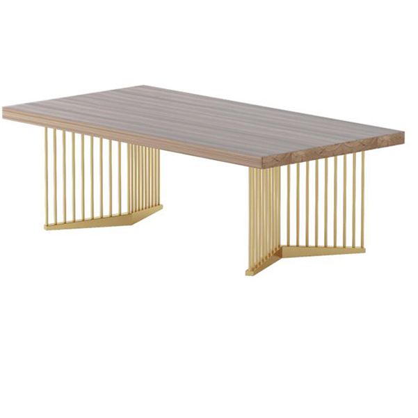 Rectangular Modern Executive Desk Natural Office Desk with Metal Legs