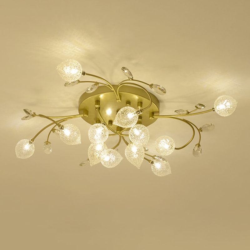 Lámpara de techo de múltiples luz iluminación de techo de vidrio de estilo moderno para sala de estar