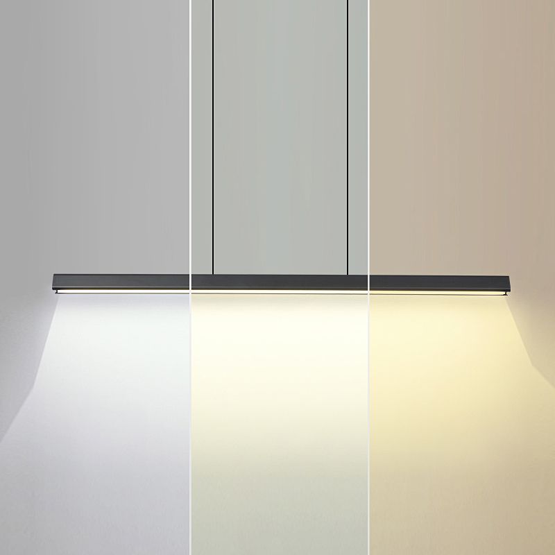 Contemporary Island Light Linear Metal 1 Light Island Lights in Black