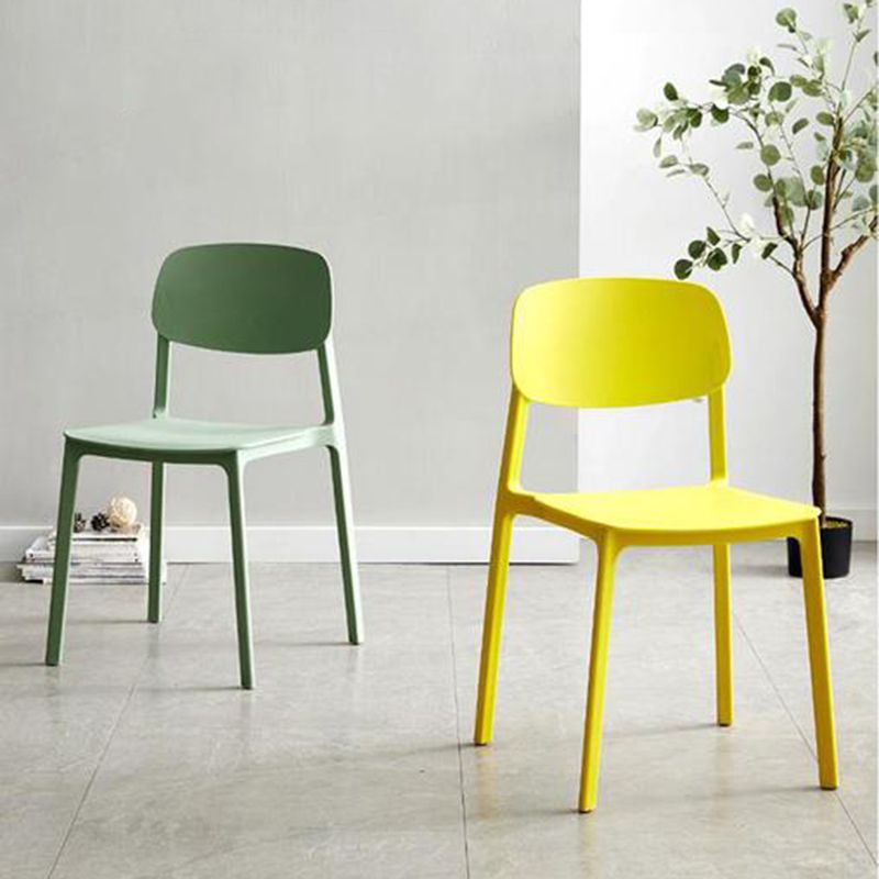 Home Dining Room Side Chair Low Back Plastic Stack Dining Chair