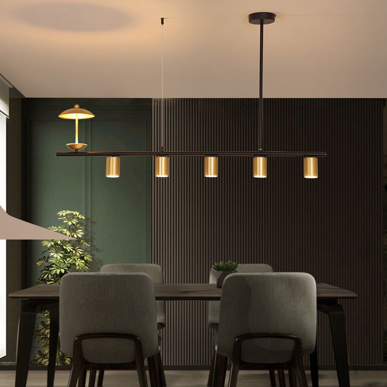 Lámpara de lámpara lineal moderna lámpara de lámpara múltiple iluminación de sala de vestíbulo