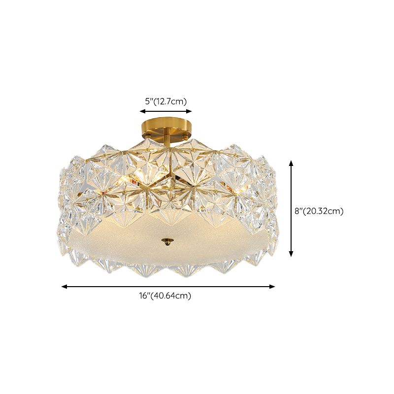 Contemporary Ceiling Light Glass Flush Mount Lighting Fixture for Bedroom
