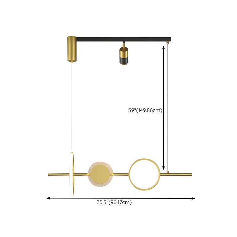 Modern Style Circle Shape Island Pendants Metal Pendant Lights for Dining Room
