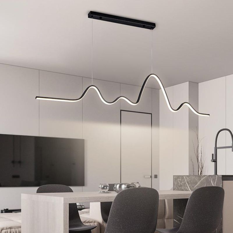 Modern Style Geometric Shape Island Pendant Metal Island Light Fixtures for Living Room