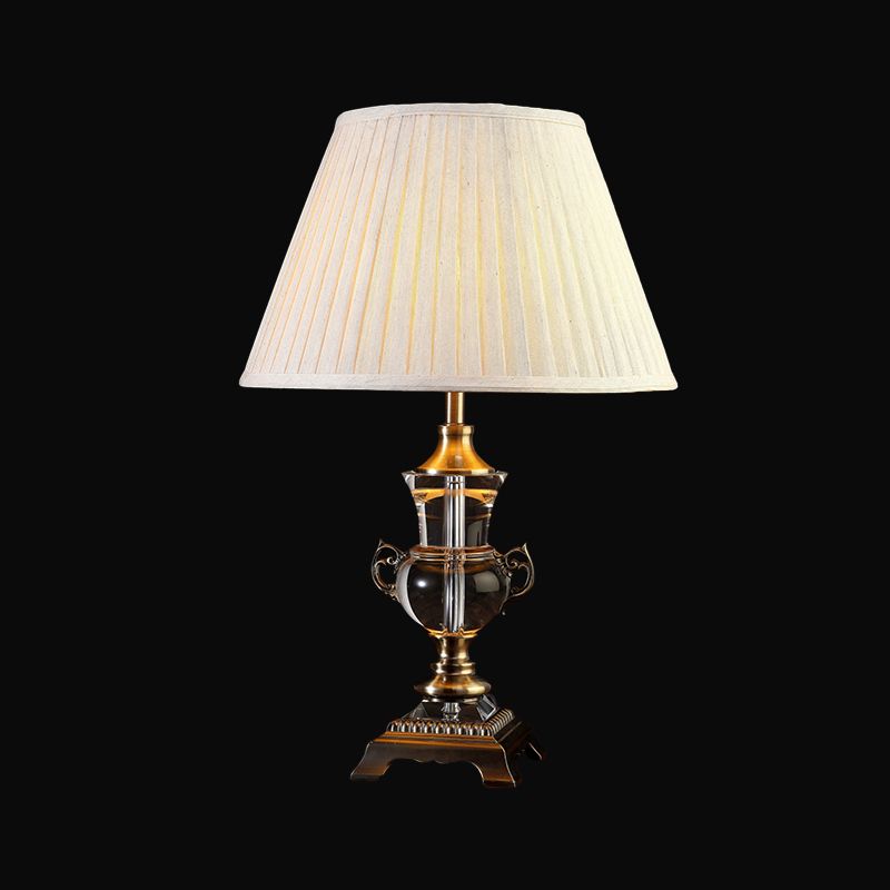 Cone Shade Taakverlichting Modernistische stof 1 lamp Leeslamp in beige voor slaapkamer