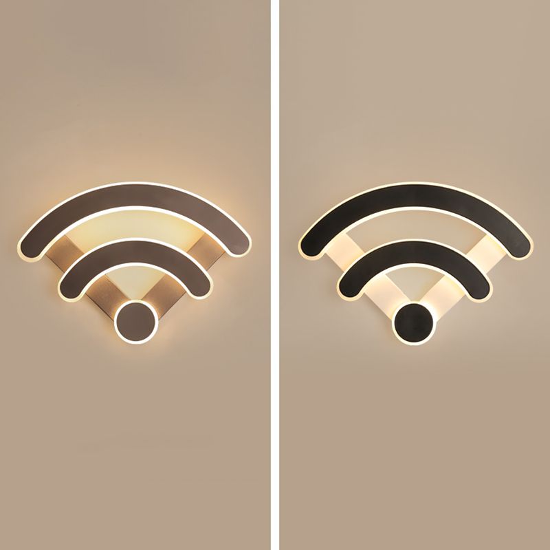 Oval Sconce Light Fixture Creative Minimalist Style Acrylic 1 Light Sconces