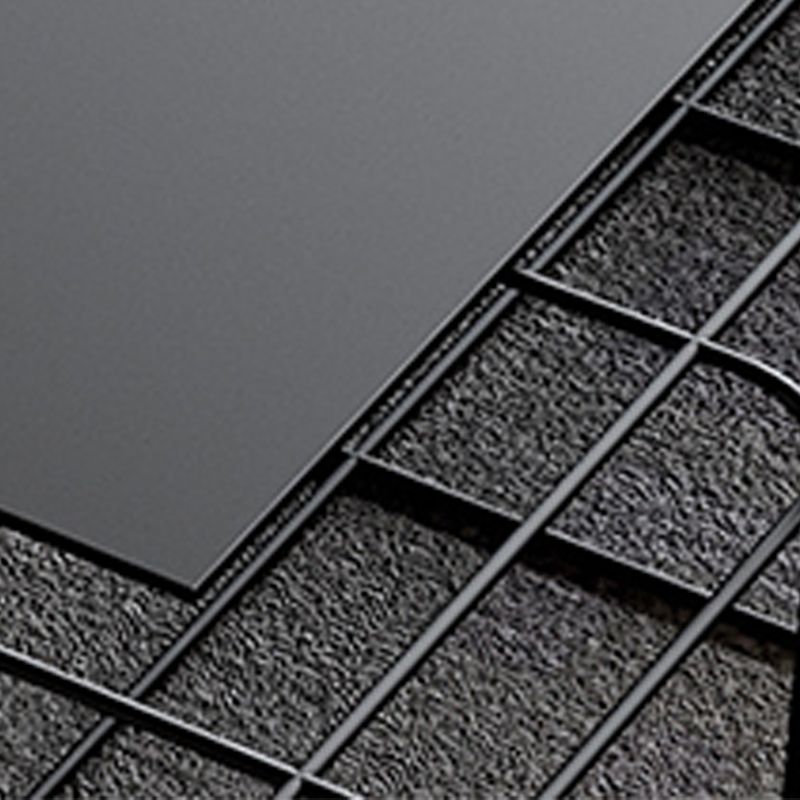 Black Mid-Century Modern Coffee Table with Iron Top and  Frame Base