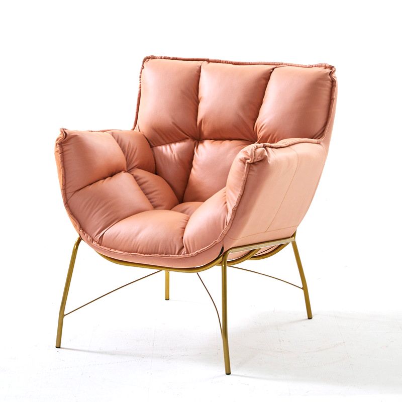 Faux Leather Arm Chair 28.3"L  x 28.3"W x 33.8"H Arms Included Chair for Bedroom