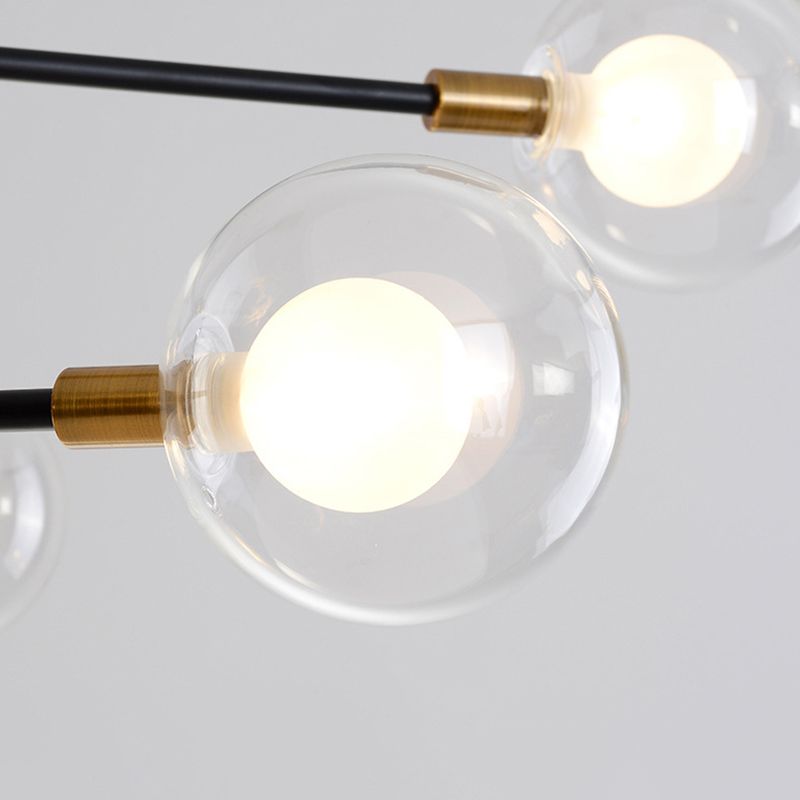 Kugelförmige Form Kronleuchter leichter moderne Glasglas Multi -Licht -Hanglampe für Schlafzimmer
