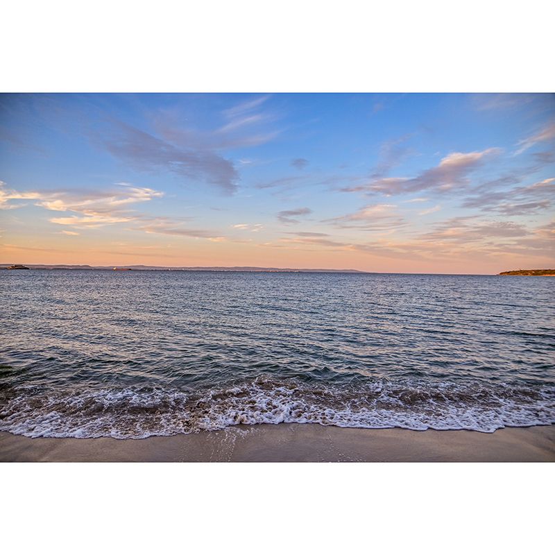 Sea Mural Wallpaper Modernist Nature Scenery Wall Covering in Light Color