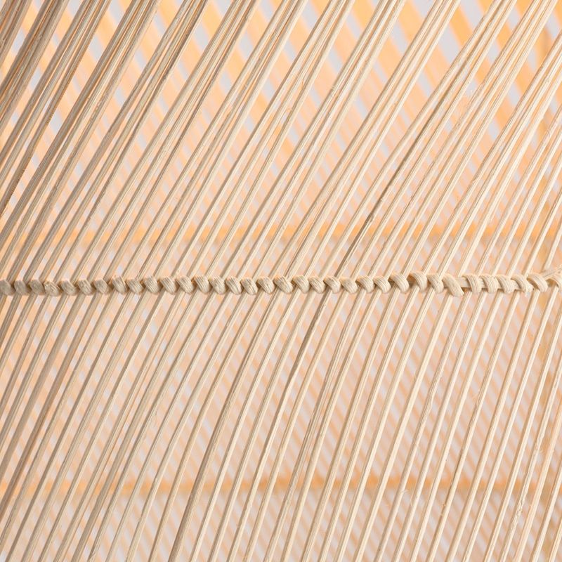 Asiatische Schlafzimmer im asiatischen Schlafzimmer hängend hängendes Rattan -Web -Glockenform -Anhänger -Beleuchtungsanlage mit 39 -Zoll -Draht