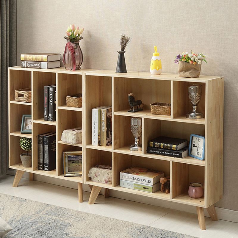 Modern Wooden Bookcase Standard Closed Back Bookshelf with Shelves