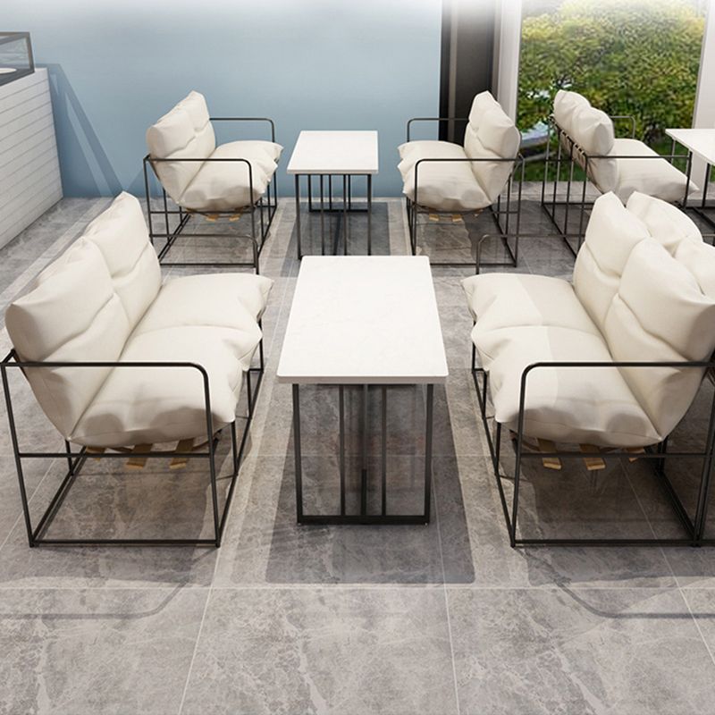 Modern White Stain Resistant Seating Tuxedo Arm Sofa for Bonus Room