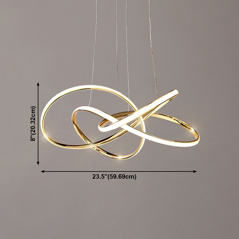 Modern Chandelier Light Fixtures Twist 1-Light Suspension Pendant Lamps for Living Room
