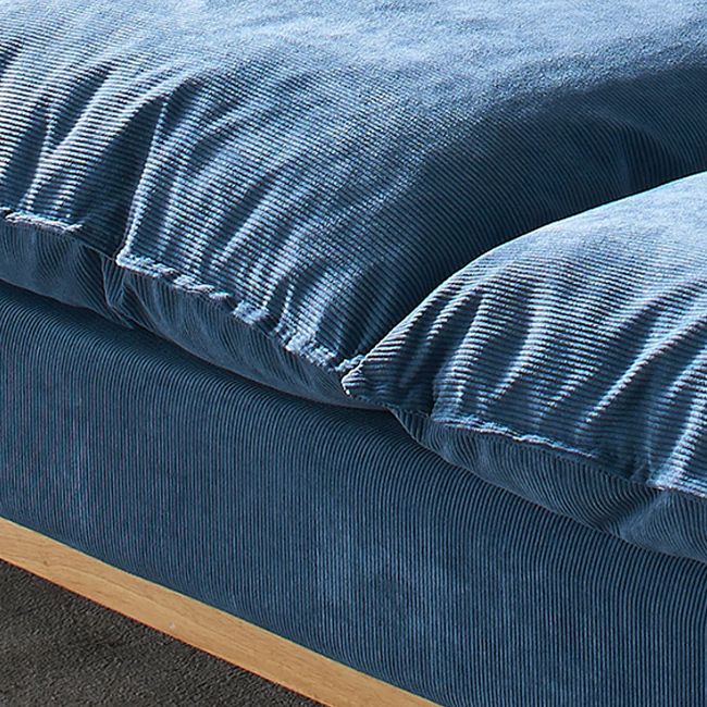Nordic 3 Seater Sofa 100 Polyester Pillow Top Arm Settee with Cushions and Wooden Base
