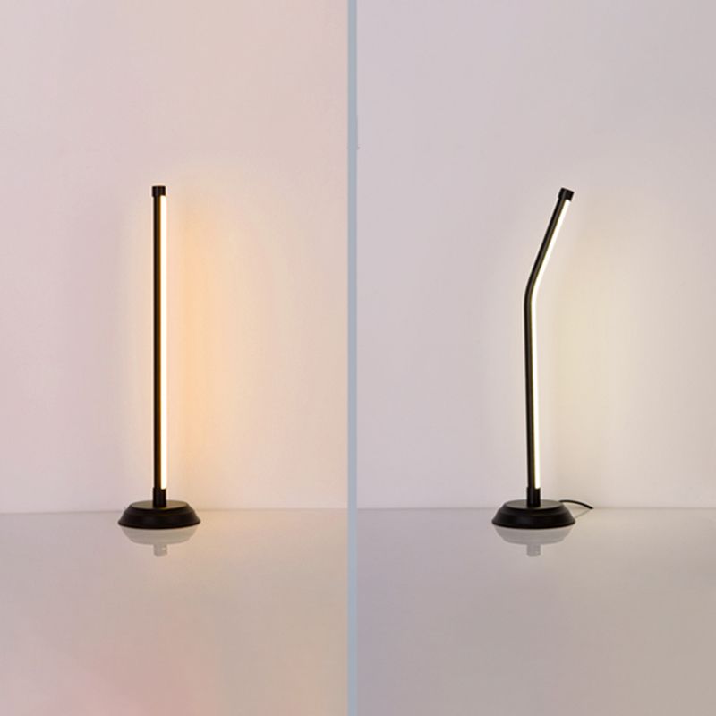 Metallic Rod Shaped Table Lamp Nordic Style Integrated LED Nightstand Light