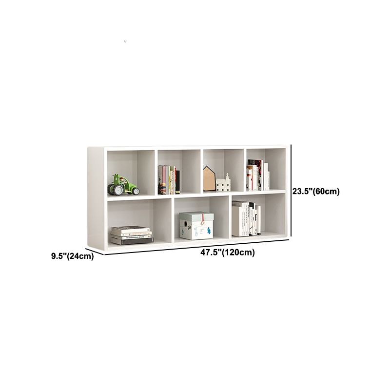Wood Bookshelf White Contemporary Style Bookcase for Home Office