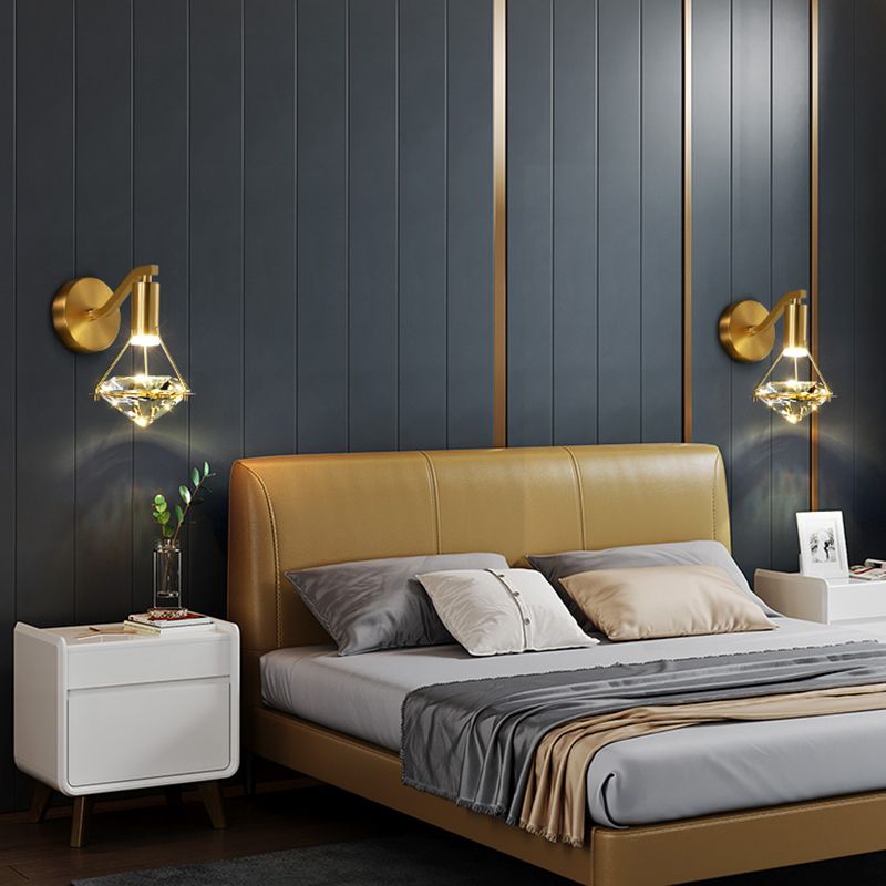 Diamond Sconce Wall Light  Modern Luxury Style Crystal 1 Light Sconces