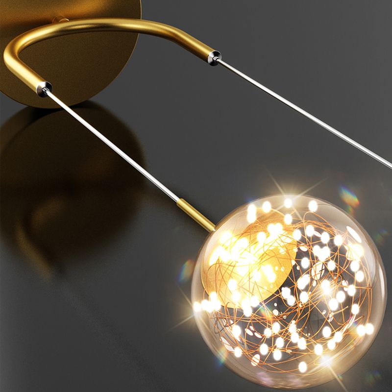 Kugelförmige Form des zeitgenössischen Stils Anhänger Lichter Metall 2 hängende Lampen
