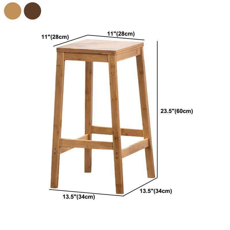 Dining Room Simple Wood Barstool Wood 4 Legs Bar Stool with Pedal