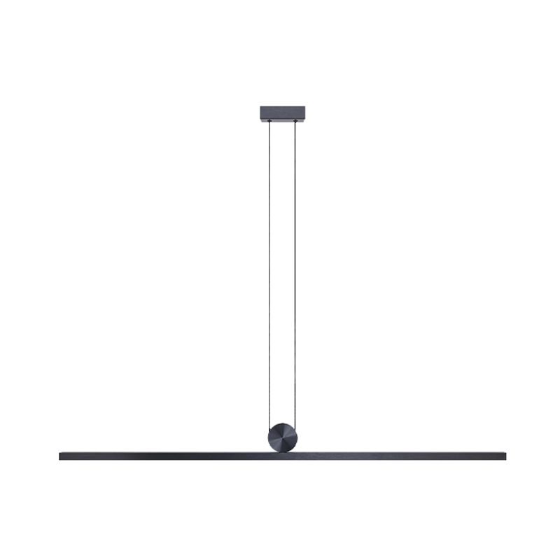Black Island Hanging Light LED Island Light with Acrylic Shade for Dining Room