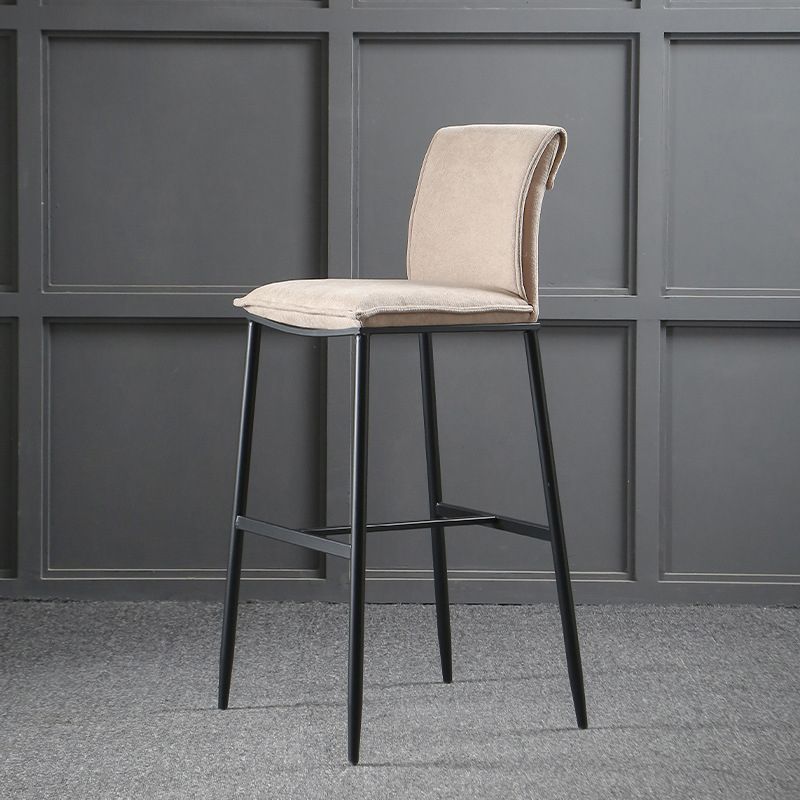 Contemporary Upholstered Counter Stool Low Back Bar Stool with Footrest