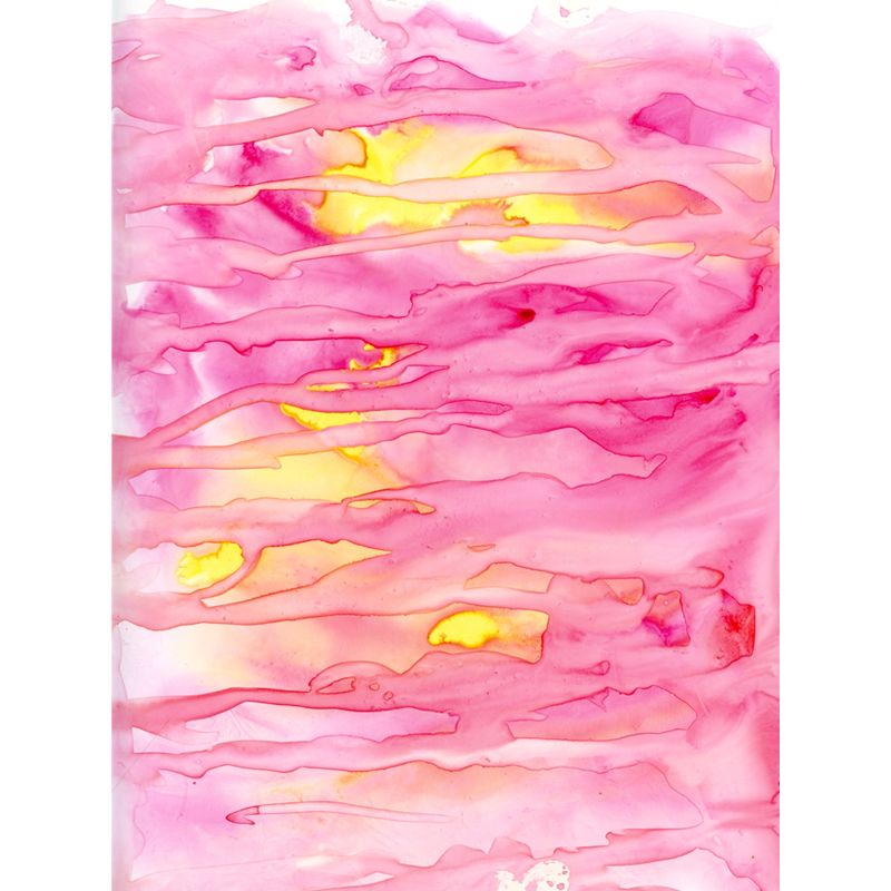 Pink Modern Art Mural Decal Big Moon Reflection on Water Wall Covering for Accent Wall