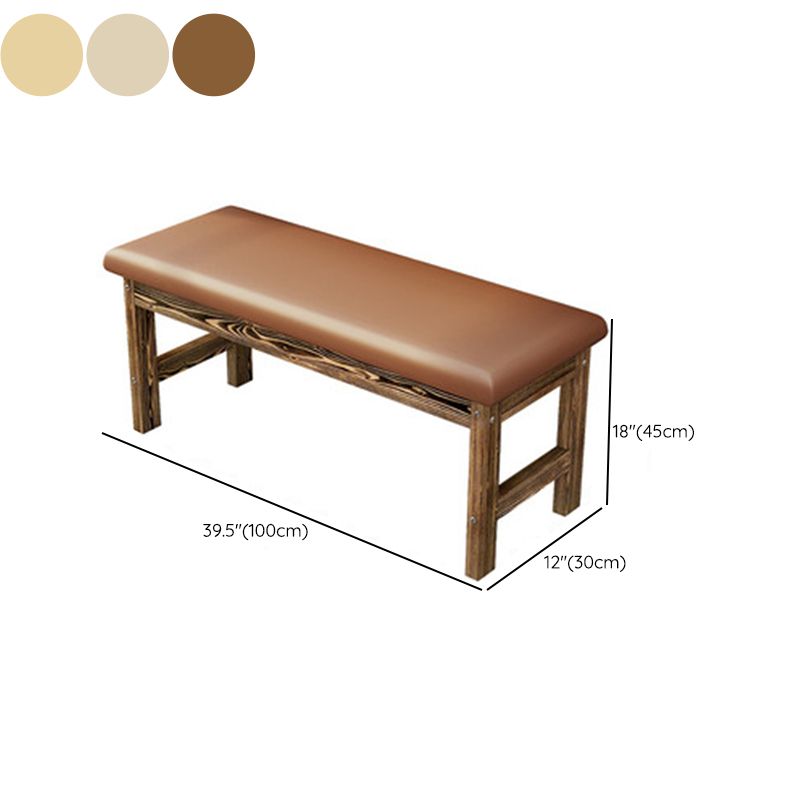 Contemporary Cushioned Seating Bench Rectangle Wooden Entryway and Bedroom Bench